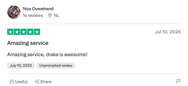 Rise of Bets review: geweldige service, lof voor medewerker Drake.