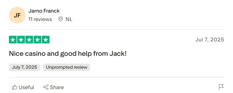 Rise of Bets review: goed casino met vriendelijke hulp van Jack.