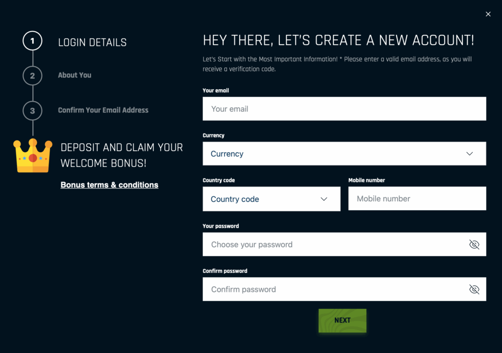 Rise of Bets registratie